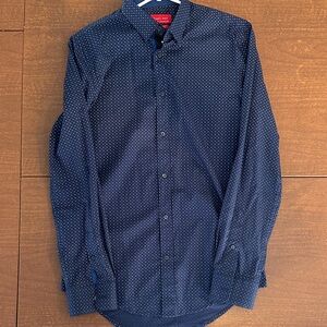 Zara Dark Blue Geometric Dress Shirt